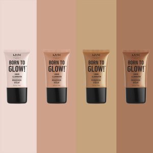 NYX Professional Makeup Born to Glow Liquid Illuminator, Flüssiges Schimmer Makeup, Highlighter, Foundation Base, Vegane Formel, Farbton: Gleam 8