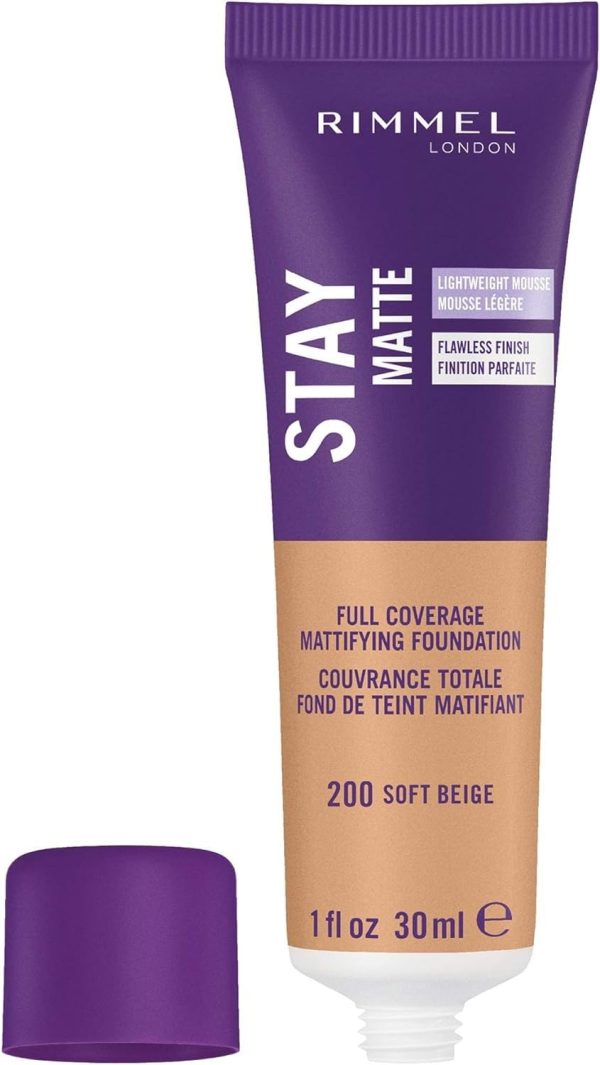 Rimmel London Stay Matte Liquid Mousse Foundation 30 ml - 200 Soft Beige 2