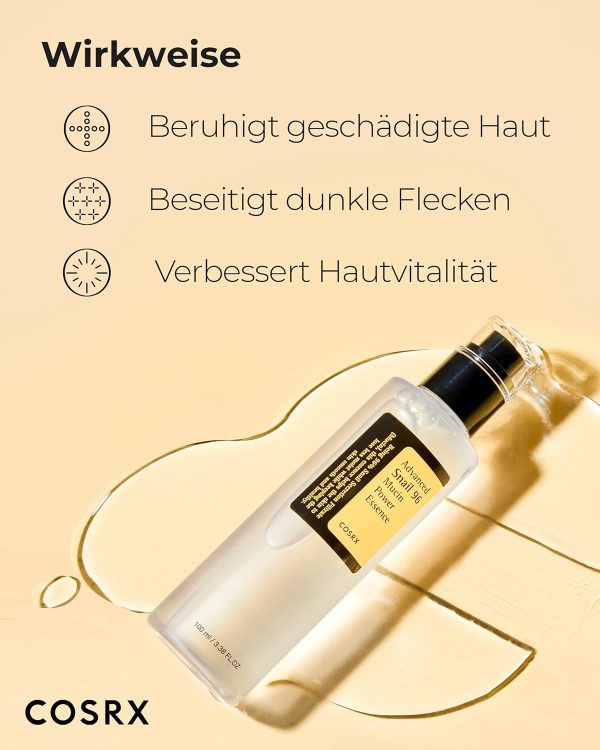 COSRX Advanced Snail 96% Mucin Power Essence 100ml, Gesichtsserum mit Schneckenschleim und Hyaluron hochdosiert, für unreine und empfindliche Haut, Anti Pickel, tierversuchsfrei, Korean Skincare 2