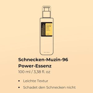 COSRX Advanced Snail 96% Mucin Power Essence 100ml, Gesichtsserum mit Schneckenschleim und Hyaluron hochdosiert, für unreine und empfindliche Haut, Anti Pickel, tierversuchsfrei, Korean Skincare 15