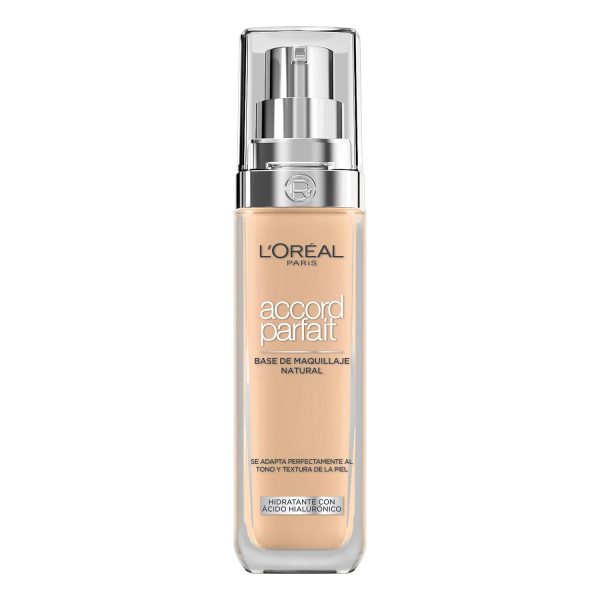 L'Oréal Paris - Flüssige Foundation – Feuchtigkeit 24 Stunden – Formel mit Hyaluronsäure – alle Hauttypen – Farbton: Goldbeige (3.D) – Perfect Match – 30 ml 1