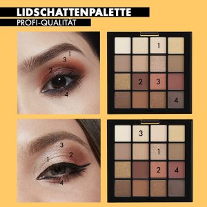 NYX Professional Makeup Lidschattenpalette mit 16 Farbtönen, Intensives und langanhaltendes Finish, Vegane Formel ohne Inhaltsstoffe tierischen Ursprungs, Ultimate Shadow, Farbton: Warm Neutrals 12