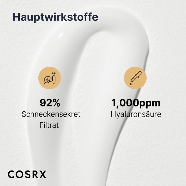 COSRX Advanced Snail 92% All in One Cream | Schneckenschleim Creme mit Hyaluron | Anti Pickel Anti Falten Gesichtscreme | für trockene und empfindliche Haut | Korean Skincare 5