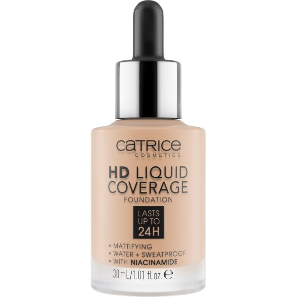 Catrice Make-up flüssig HD Liquid Coverage Foundation nude 30, langanhaltend mattierend, matt, vegan, 30ml 1