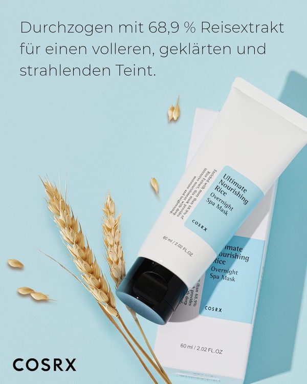 COSRX Gesichtsmaske Ultimate Nourishing Rice Overnight Spa Mask | Feuchtigkeitscreme mit 68% Reis-Extrakt und 2% Niacinamid | für alle Hauttypen | Vegan, tierversuchsfrei | Korean Skincare 2