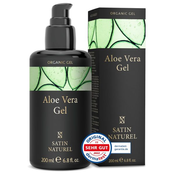 Aloe Vera Gel 100% Vegan - Das Beste der Aloe Vera Pflanze - Natürliche After Sun Pflege 200ml - Bei Sonnenbrand & als Feuchtigkeitscreme - Skincare - Naturkosmetik - Satin Naturel 1