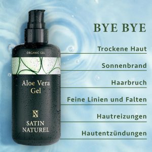 Aloe Vera Gel 100% Vegan - Das Beste der Aloe Vera Pflanze - Natürliche After Sun Pflege 200ml - Bei Sonnenbrand & als Feuchtigkeitscreme - Skincare - Naturkosmetik - Satin Naturel 14