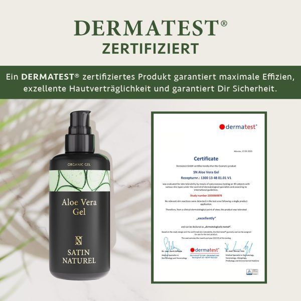 Aloe Vera Gel 100% Vegan - Das Beste der Aloe Vera Pflanze - Natürliche After Sun Pflege 200ml - Bei Sonnenbrand & als Feuchtigkeitscreme - Skincare - Naturkosmetik - Satin Naturel 6