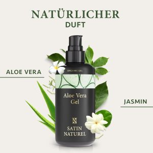 Aloe Vera Gel 100% Vegan - Das Beste der Aloe Vera Pflanze - Natürliche After Sun Pflege 200ml - Bei Sonnenbrand & als Feuchtigkeitscreme - Skincare - Naturkosmetik - Satin Naturel 26