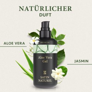 Aloe Vera Gel 100% Vegan - Das Beste der Aloe Vera Pflanze - Natürliche After Sun Pflege 200ml - Bei Sonnenbrand & als Feuchtigkeitscreme - Skincare - Naturkosmetik - Satin Naturel 30