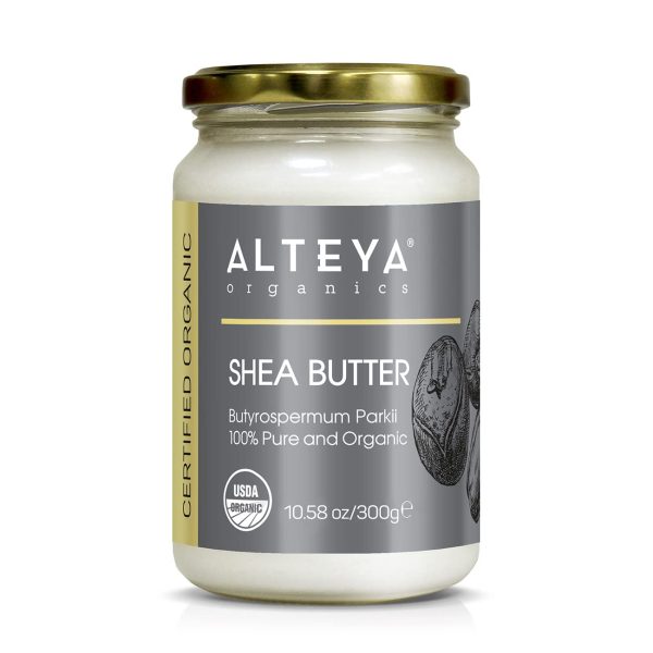 Alteya Organic Bio Sheabutter 300 g – USDA Organic Zertifiziert 100% Rein Vegan – alle Hauttypen, Natürliche Körperbutter - Gesicht, Lippen, Haare - Pflegt, Schützt, Befeuchtet 1