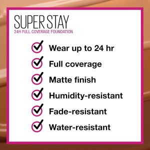 Maybelline New York Foundation, Superstay 24-Stunden-Foundation, leichtes Gefühl, wasser- und transferbeständig, 30 ml, Farbton: 70 Cocoa 23