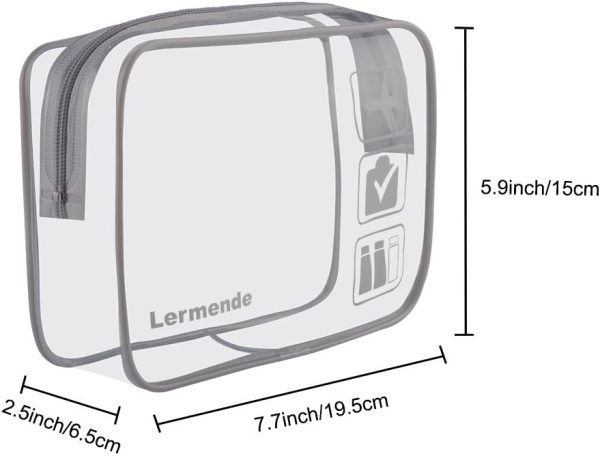 Lermende Transparente Kulturtasche, Flüssigkeiten Beutel Handgepäck TSA-geprüft Kosmetiktasche,Transparente Tasche Flughafen-konforme Tasche,Reisebeutel Flugzeug 1 Liter. 4