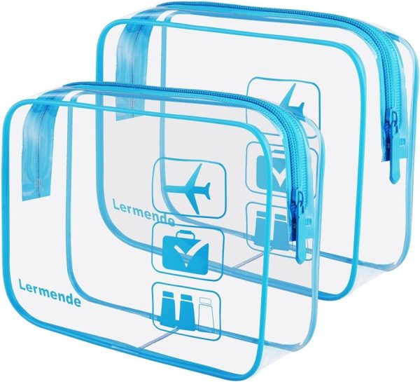 Lermende Transparente Kulturtasche, Flüssigkeiten Beutel Handgepäck TSA-geprüft Kosmetiktasche,Transparente Tasche Flughafen-konforme Tasche,Reisebeutel Flugzeug 1 Liter. 1