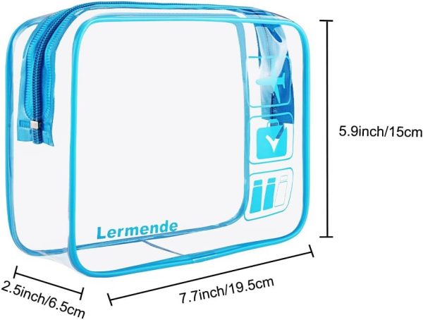 Lermende Transparente Kulturtasche, Flüssigkeiten Beutel Handgepäck TSA-geprüft Kosmetiktasche,Transparente Tasche Flughafen-konforme Tasche,Reisebeutel Flugzeug 1 Liter. 4