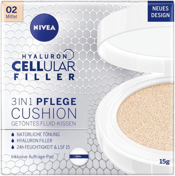 NIVEA 3in1 Anti-Age Pflege Kissen für natürliche Tönung und Feuchtigkeit, Für Mittlere Hauttypen, 15 ml 1