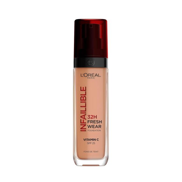 L'Oréal Paris Make-up, Wasserfest und langanhaltend, Flüssige Foundation mit LSF 25, Infaillible 32H Fresh Wear Make-up, Nr. 300 Amber, 30 ml 1