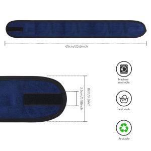 KinHwa Haarband Kosmetik Stirnband Frottee 3 Stück Haarband schminken Verstellbare Haarschutzband mit Klettverschluss Mikrofaser Haarbänder kosmetik für Make Up, Sport, Yoga, Spa, Gesicht, Navy blau 10