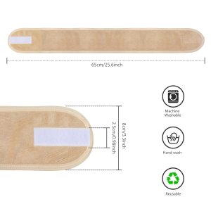 KinHwa Haarband Kosmetik Stirnband Frottee 3 Stück Haarband schminken Verstellbare Haarschutzband mit Klettverschluss Mikrofaser Haarbänder Kosmetik für Make Up, Sport, Yoga, Spa, Gesicht, Cream 10