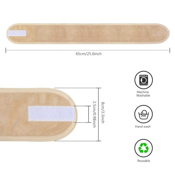 KinHwa Haarband Kosmetik Stirnband Frottee 3 Stück Haarband schminken Verstellbare Haarschutzband mit Klettverschluss Mikrofaser Haarbänder Kosmetik für Make Up, Sport, Yoga, Spa, Gesicht, Cream 3