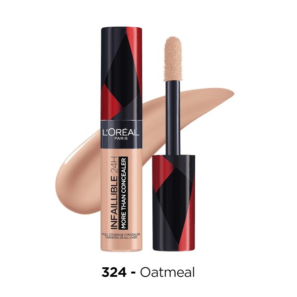 L'Oréal Paris Concealer zum Abdecken und Auffrischen, Für ein deckendes Finish und bis zu 16H Halt, Infaillible More Than Concealer, Farbe: 324 Oatmeal, 11 ml 2