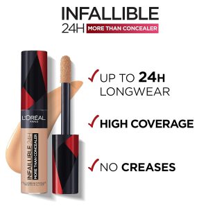 L'Oréal Paris Concealer zum Abdecken und Auffrischen, Für ein deckendes Finish und bis zu 16H Halt, Infaillible More Than Concealer, Farbe: 324 Oatmeal, 11 ml 11