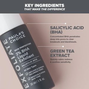 Paula's Choice SKIN PERFECTING 2% BHA Liquid Peeling - Gesichtspeeling mit Salicylsäure - Bekämpft Unreine Haut & Mitesser - Verkleinert Poren Sichtbar - Mischhaut, Fettige & Akne Haut - 30 ml 13