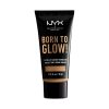 NYX Professional Makeup Born to Glow Radiant Foundation, Schillerndes Finish, Aufbaufähige mittlere Deckkraft, Vegane Formel, Farbton: Golden 14