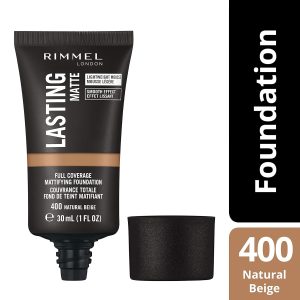 Rimmel Lasting Matte Full Coverage Light-weight Foundation 30 ml, 400 Natural Beige 12