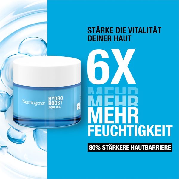 Neutrogena Hydro Boost Aqua Gel (50 ml), feuchtigkeitsspendende Gesichtscreme mit Hyaluronsäure, Aminosäuren & Elektrolyten, schnell einziehendes Gel für normale & Mischhaut 2