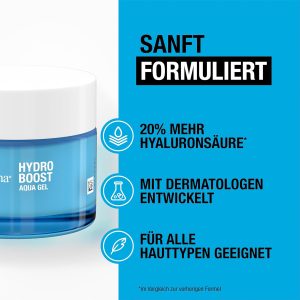 Neutrogena Hydro Boost Aqua Gel (50 ml), feuchtigkeitsspendende Gesichtscreme mit Hyaluronsäure, Aminosäuren & Elektrolyten, schnell einziehendes Gel für normale & Mischhaut 17