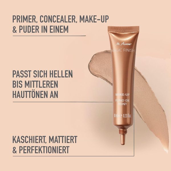 M. Asam MAGIC FINISH Make-up Mousse Probe (Tube 10ml) – 4-in-1 Primer, Make up, Puder & Concealer, natürliche & leichte Foundation für jeden Hauttyp, vegane Schminke 2