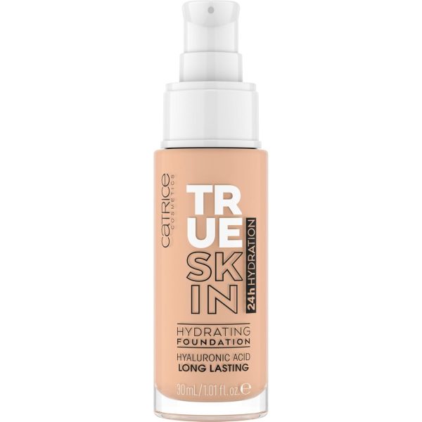 Catrice True Skin Hydrating Foundation, Nr. 004, Nude, feuchtigkeitsspendend, langanhaltend, natürlich, vegan, ohne Alkohol, ohne Parabene, ohne Mikroplastikpartikel, 1er Pack (30ml) 2