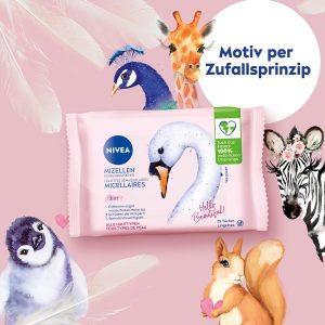 NIVEA 3in1 Mizellen Reinigungstücher, sanfte Gesichtsreinigungstücher mit Vitamin E, sanfte Abschminktücher entfernen Make-Up & wasserfeste Mascara (25 Stück) 14