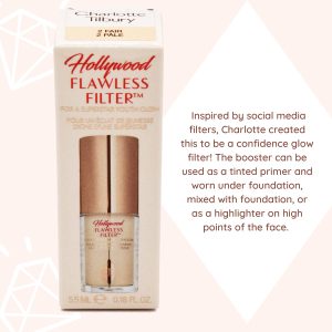 Charlotte Tilbury Mini Hollywood Flawless Filter, Travel Size, 2 Fair - Customizable Face Liquid Makeup Booster, Tinted Primer, Foundation, Highlighter, Moisturizer 14