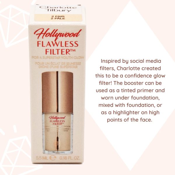 Charlotte Tilbury Mini Hollywood Flawless Filter, Travel Size, 2 Fair - Customizable Face Liquid Makeup Booster, Tinted Primer, Foundation, Highlighter, Moisturizer 5