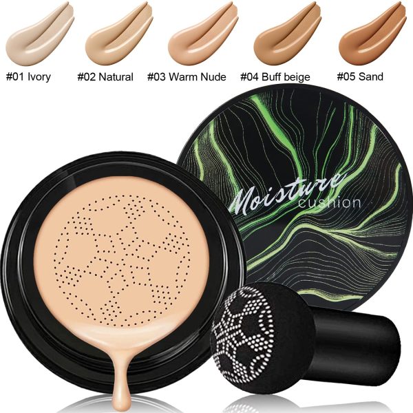 Pilzkopf Luftkissen CC Creme, Air Cushion CC Cream,PHOERA Foundation,PHOERA Primer,Make Up Foundation Pinsel and Puder Pinsel, Make up Schwamm Set (102+02CC/Nude+Natural CC) 3