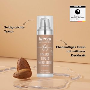 lavera Hyaluron Liquid Foundation - Natural Beige 05 - Naturkosmetik - Vegan - Seidige, leichte Textur - Frei von Mineralöl - Natürliche Hyaluronsäure & Bio-Mandelöl - 30ml 8