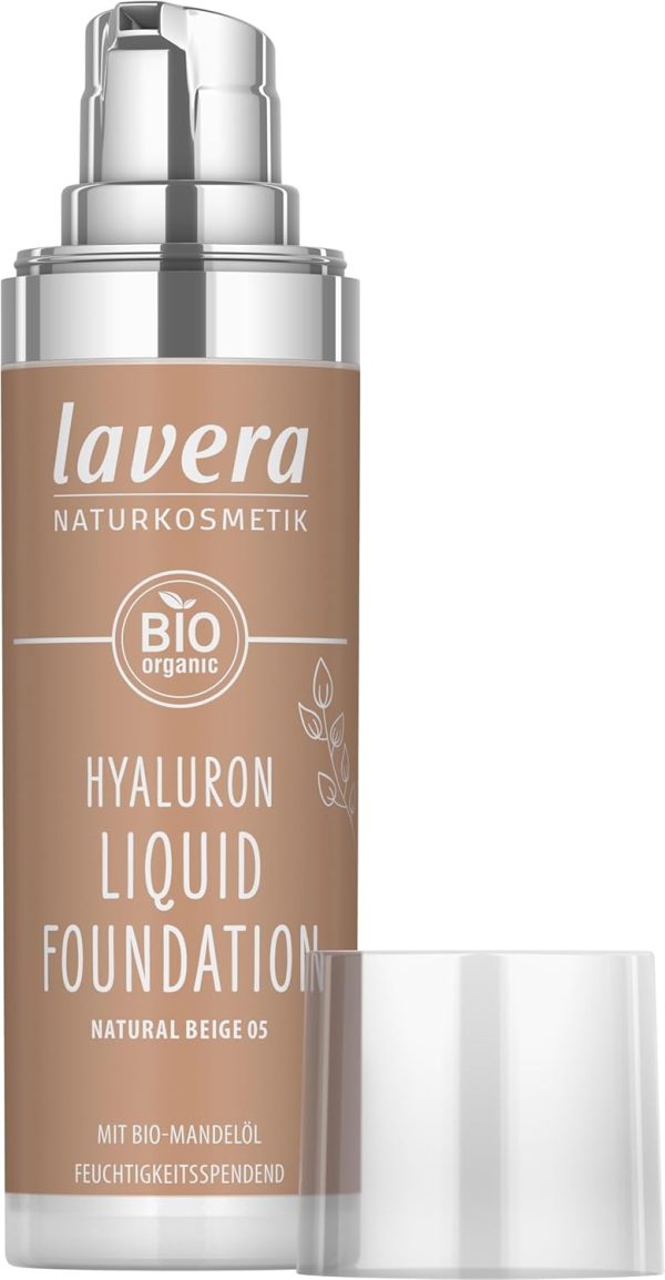 lavera Hyaluron Liquid Foundation - Natural Beige 05 - Naturkosmetik - Vegan - Seidige, leichte Textur - Frei von Mineralöl - Natürliche Hyaluronsäure & Bio-Mandelöl - 30ml 3