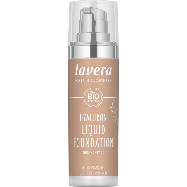 lavera Hyaluron Liquid Foundation - Cool Honey 04 - Naturkosmetik - Vegan - Seidige, leichte Textur - Frei von Mineralöl - Natürliche Hyaluronsäure & Bio-Mandelöl - 30ml 1