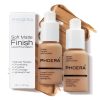 2 Stück PHOERA Foundation, Full Coverage Foundation, Concealer Flüssige Foundation Full Coverage Flawless Cream Glatte, langanhaltende Neu 30ml 24HR Matte Oil Control Concealer Make up (2 Stück 105) 20