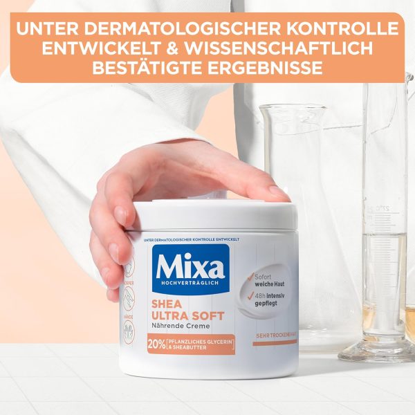 Mixa Pflege-Set mit Shea Ultra Soft Bodymilk, Handcreme und Shea Intensive Allzweckcreme 3