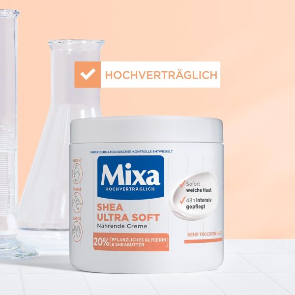 Mixa Pflege-Set mit Shea Ultra Soft Bodymilk, Handcreme und Shea Intensive Allzweckcreme 5