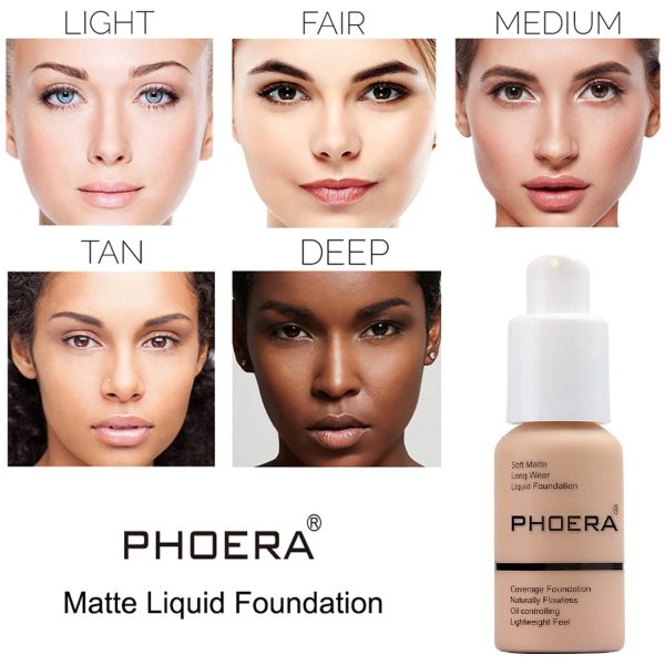 PHOERA Foundation,PHOERA Grundierung Makeup Concealer Full Coverage, Anti Aging Hydrating Serum with matte Natural lightweight Finish (2pcs- 102- Nude) 3