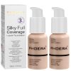 PHOERA Foundation,PHOERA Grundierung Makeup Concealer Full Coverage, Anti Aging Hydrating Serum with matte Natural lightweight Finish (2pcs- 101- Porcelain) 19