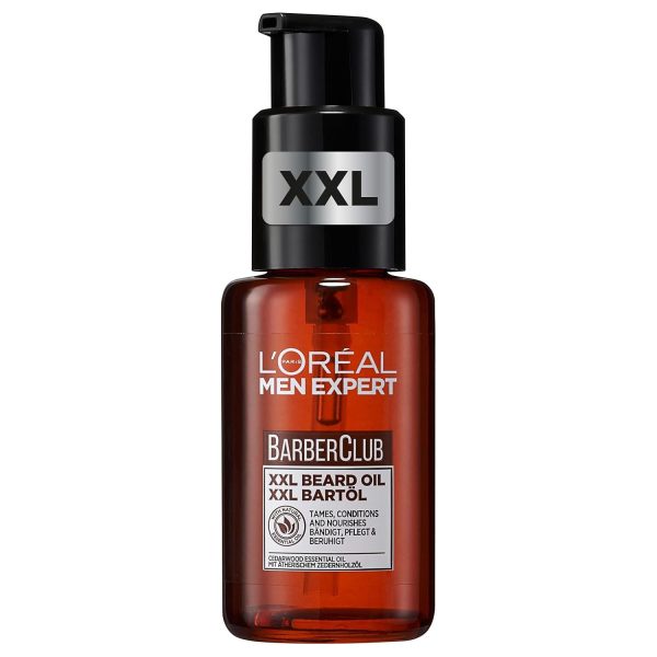 L'Oréal Men Expert XXL Bartöl für Männer, Unterstützung beim gesunden Bartwachstum, Beruhigende Bartpflege für Herren mit Zedernholzöl, Barber Club, [Amazon Exclusive], 1 x 50 ml 1