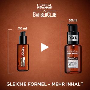 L'Oréal Men Expert XXL Bartöl für Männer, Unterstützung beim gesunden Bartwachstum, Beruhigende Bartpflege für Herren mit Zedernholzöl, Barber Club, [Amazon Exclusive], 1 x 50 ml 13