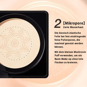 Pilzkopf Luftkissen BB Creme CC Creme Foundation Cover Concealer sogar Hautton Basis BB Make-up Feuchtigkeitsspendende, aufhellende Pigment Liquid Foundation(Natürlich) 12