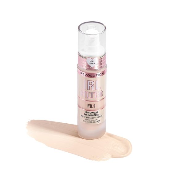 Makeup Revolution, IRL Filter Longwear Foundation, Medium to Full Coverage, F0.1, 23ml 1