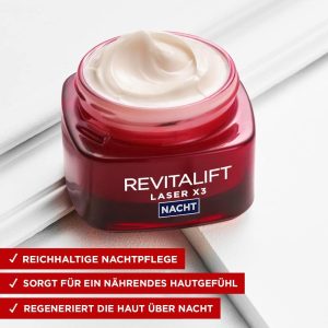 L'Oréal Paris Gesichtspflege Set, Anti-Aging Tagespflege und Nachtpflege mit 3-fach Wirkung, Mit Pro-Retinol, Hyaluron und Vitamin C, Revitalift Laser X3, 2 x 50 ml 10